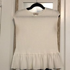 White peplum sweater top